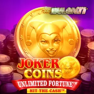 Tampilan visual slot Joker Coins Unlimited Fortune dengan tema klasik dan simbol koin emas.